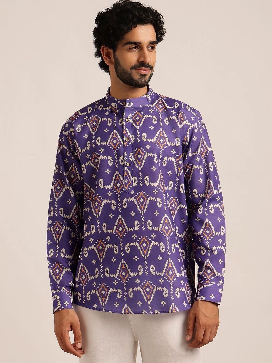 Anouk Lelaki Motif Etnik Bercetak Indie Prints Kurta