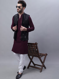 SOJANYA Kurta Kapas Tulen Bersulam Labuci Lelaki Dengan Kurta Churidar & Nehru