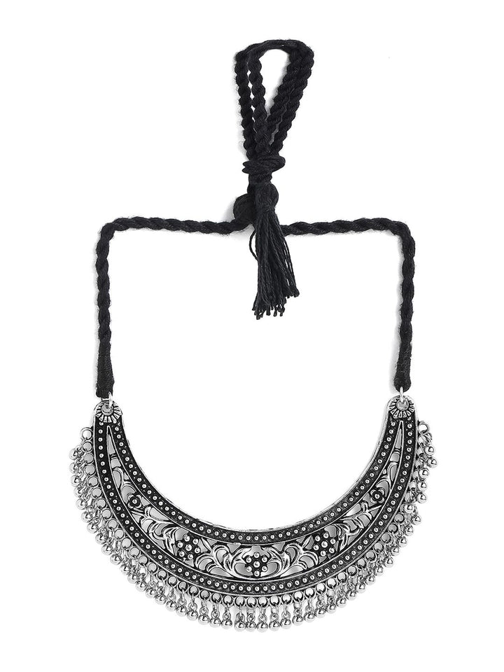 Rubans Silver-Toned Brass Silver-Plated Handcrafted Necklace