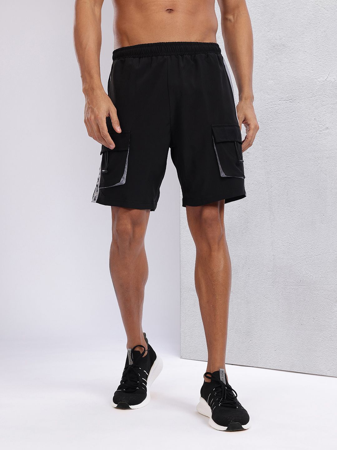 HRX by Hrithik Roshan Men Typography Printed Mid-Rise Cargo-Style Training Shorts