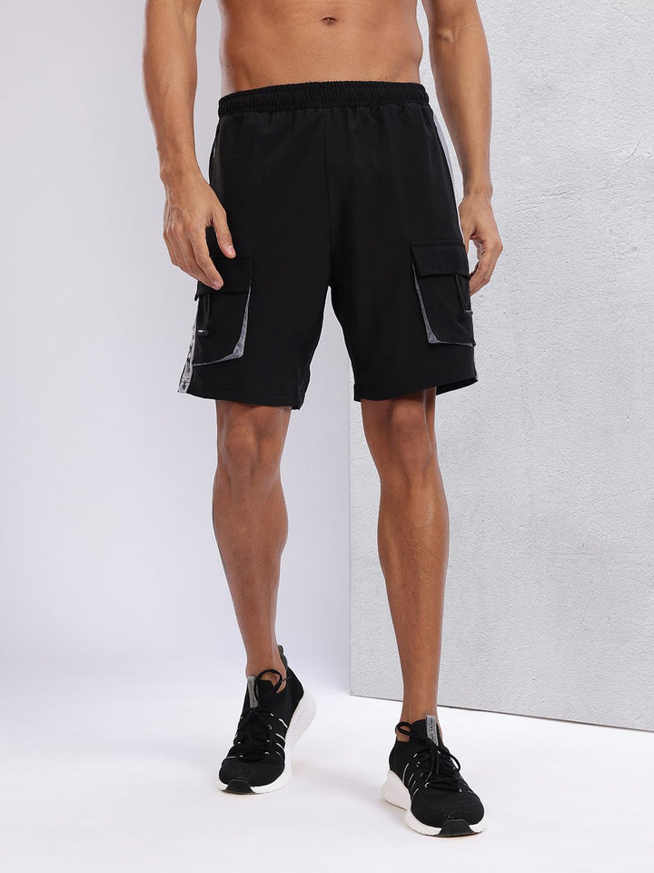 HRX by Hrithik Roshan Men Typography Printed Mid-Rise Cargo-Style Training Shorts