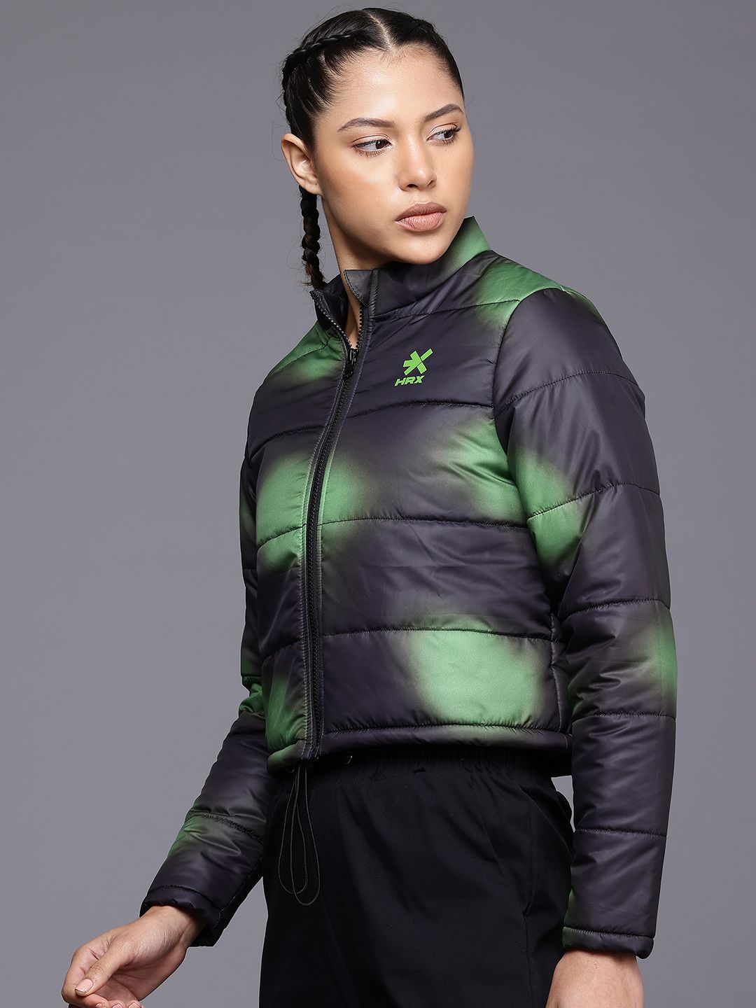 HRX by Hrithik Roshan Dyed Crop Padded Lifestyle Jacket