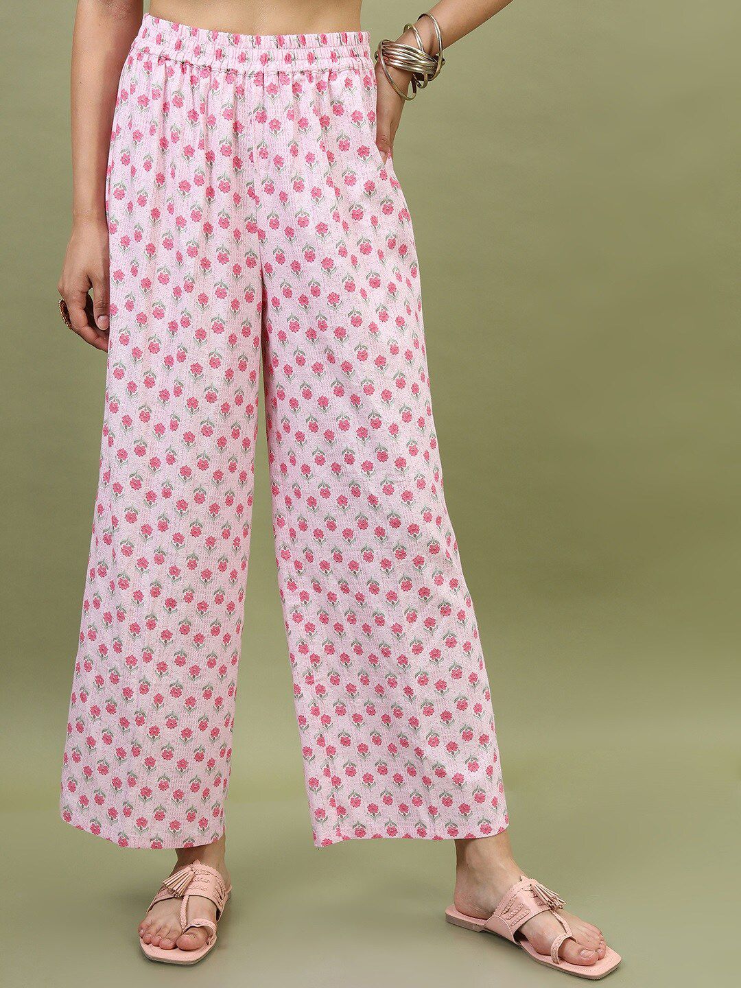 Vishudh Women Floral Pure Cotton Kurta with Trouser and Dupatta