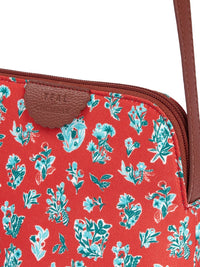 TEAL BY CHUMBAK Floral Printed Structured Sling Bag