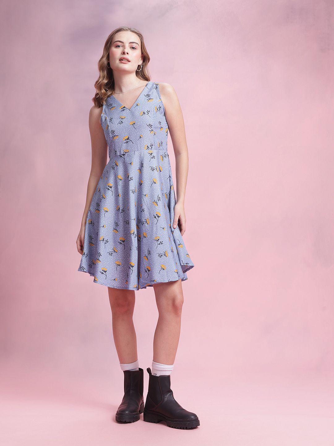DressBerry Floral Print A-Line Dress