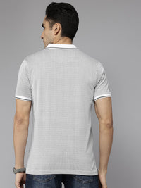 Park Avenue Striped Monochrome Slim Fit Polo T-shirt