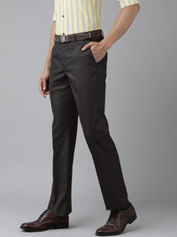 Park Avenue Men Mid-Rise Checked Smart Trousers