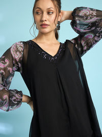 Antheaa Embellished Top With Trousers