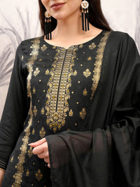 Vishudh Embroidered Straight Kurta & Trousers With Dupatta