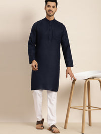 Anug oleh SOJANYA Men Navy Blue Indigo Kurta