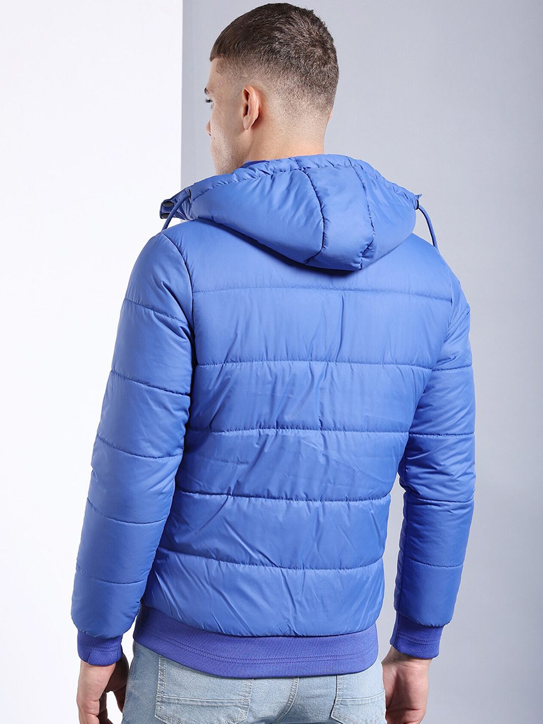 The Indian Garage Co Men Regular Fit Puffer Jacket with Detachable Hood