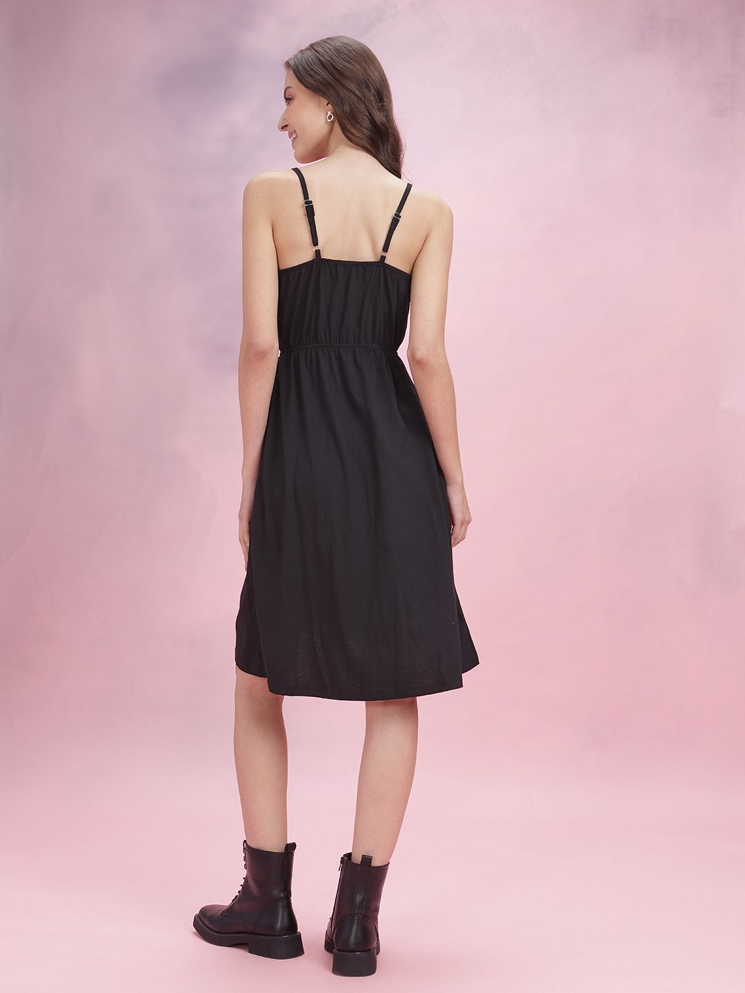 DressBerry Button Detailed Fit & Flare Dress