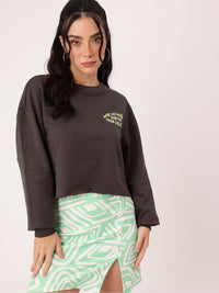 DressBerry Style Printed Cotton Terry Relaxed Fit Sweatshirts