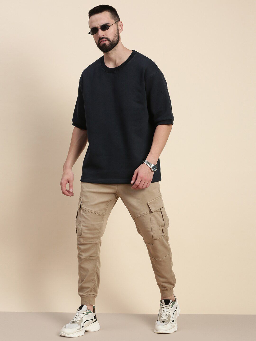 DILLINGER Round Neck Oversized Fleece Sweatshirt