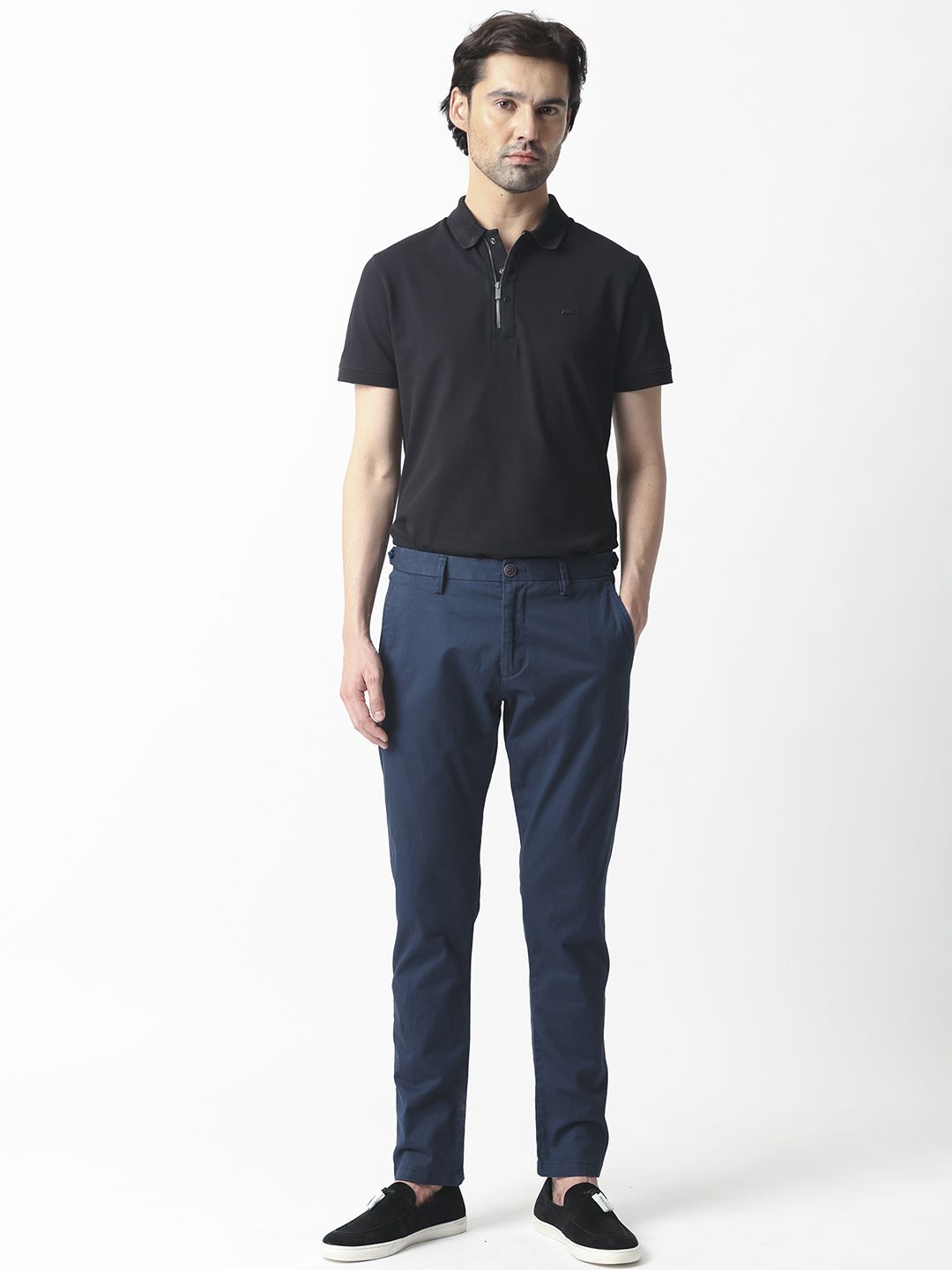 RARE RABBIT Men Trans Mid-Rise Slim Fit Trouser