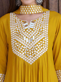 KALINI Women Embroidered Regular Thread Work Kurta with Trousers & Dupatta