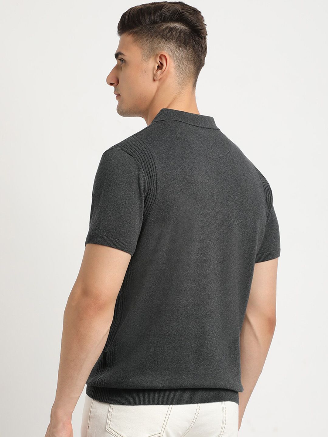 THE BEAR HOUSE Polo Collar Short Sleeves Cotton T-shirt