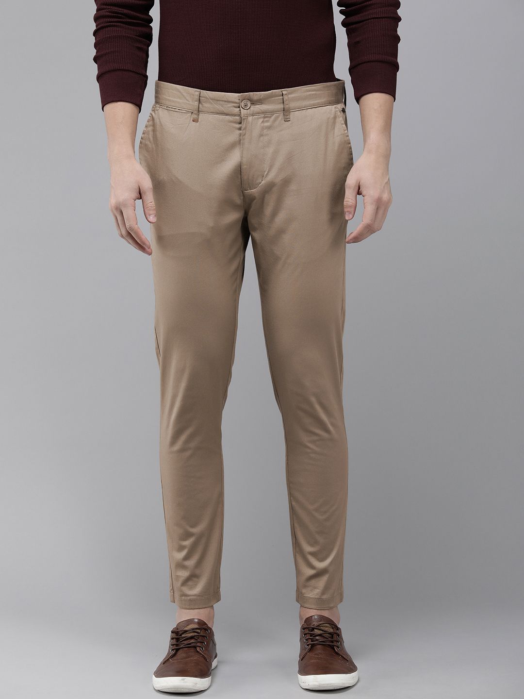 THE BEAR HOUSE Tapered Fit Cotton Chinos Trousers