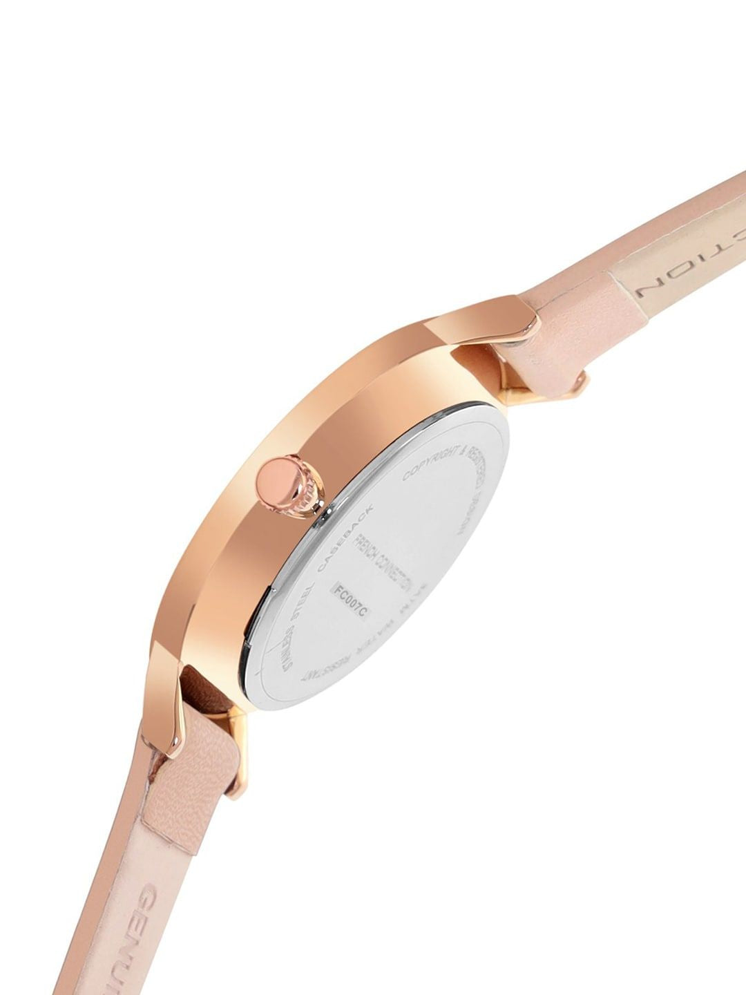 French Connection Women Pink Dial & Pink Leather Straps Analogue Watch FC007C