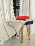 URBAN SPACE White & Green Embroidered Door Curtain
