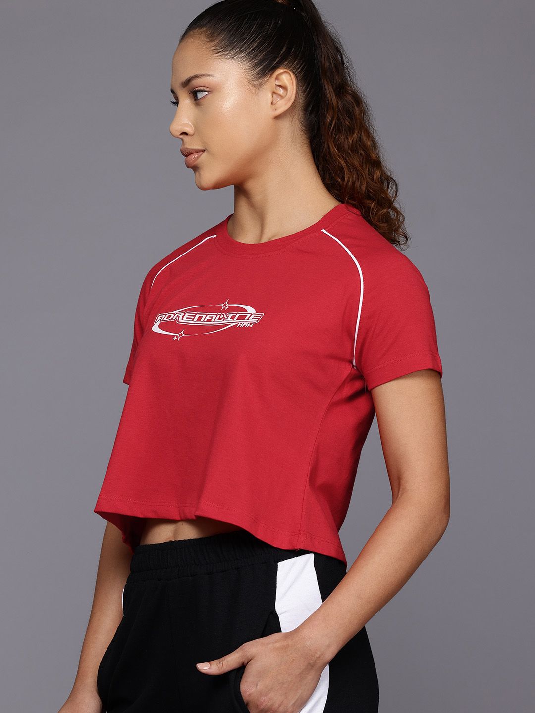 HRX by Hrithik Roshan Printed Lifestyle Crop T-shirt