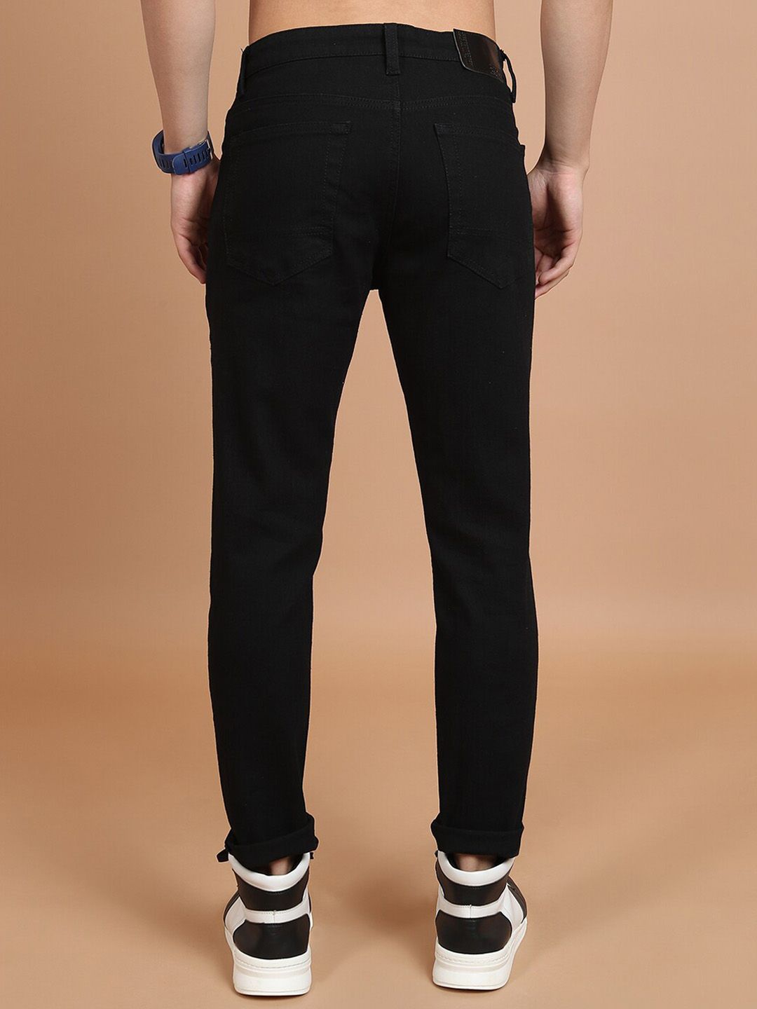 HIGHLANDER Men Black Slim Fit Mid-Rise Clean Look Stretchable Jeans