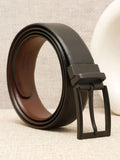 Teakwood Leathers Men Textured Leather Reversible Formal Belt