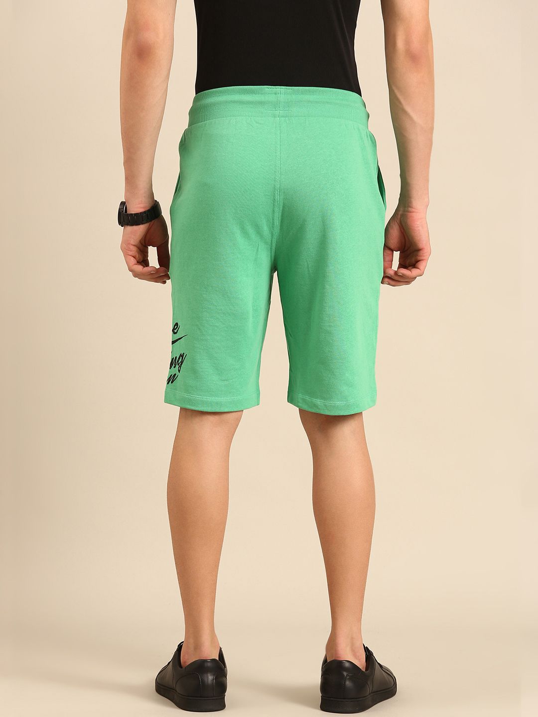 Being Human Men Pure Cotton Brand Logo Printed Regular Shorts