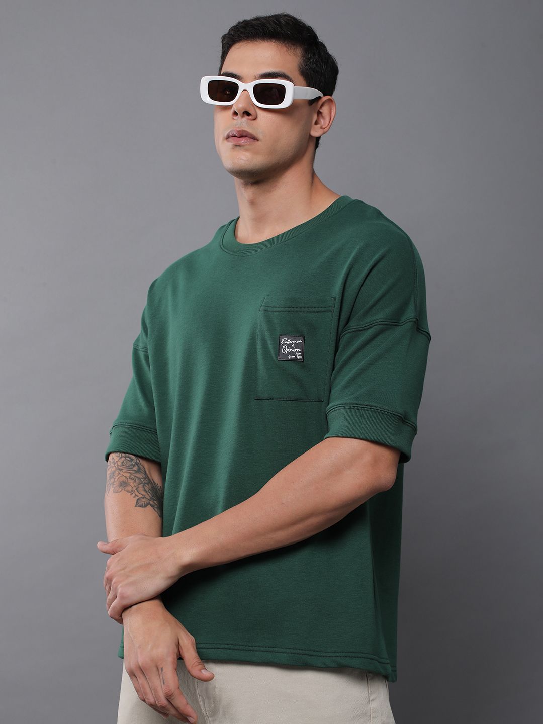 Difference of Opinion Men Oversized Drop Shoulder Ultra Soft Drapey Cotton T-Shirt