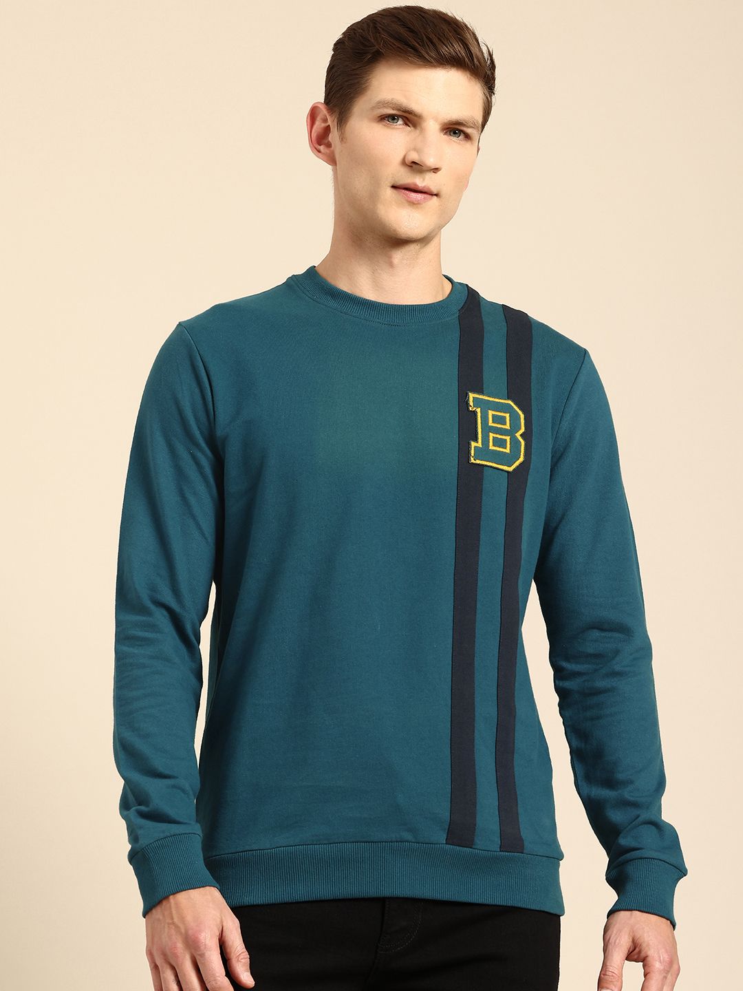 Being Human Striped Pure Cotton Sweatshirt