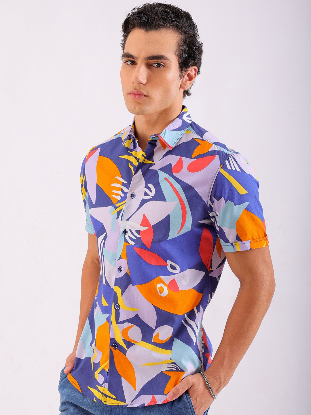 The Indian Garage Co Men Slim Fit Opaque Printed Casual Shirt