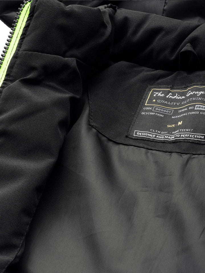 The Indian Garage Co Men Zip-Front Bomber Jacket with Detachable Hood