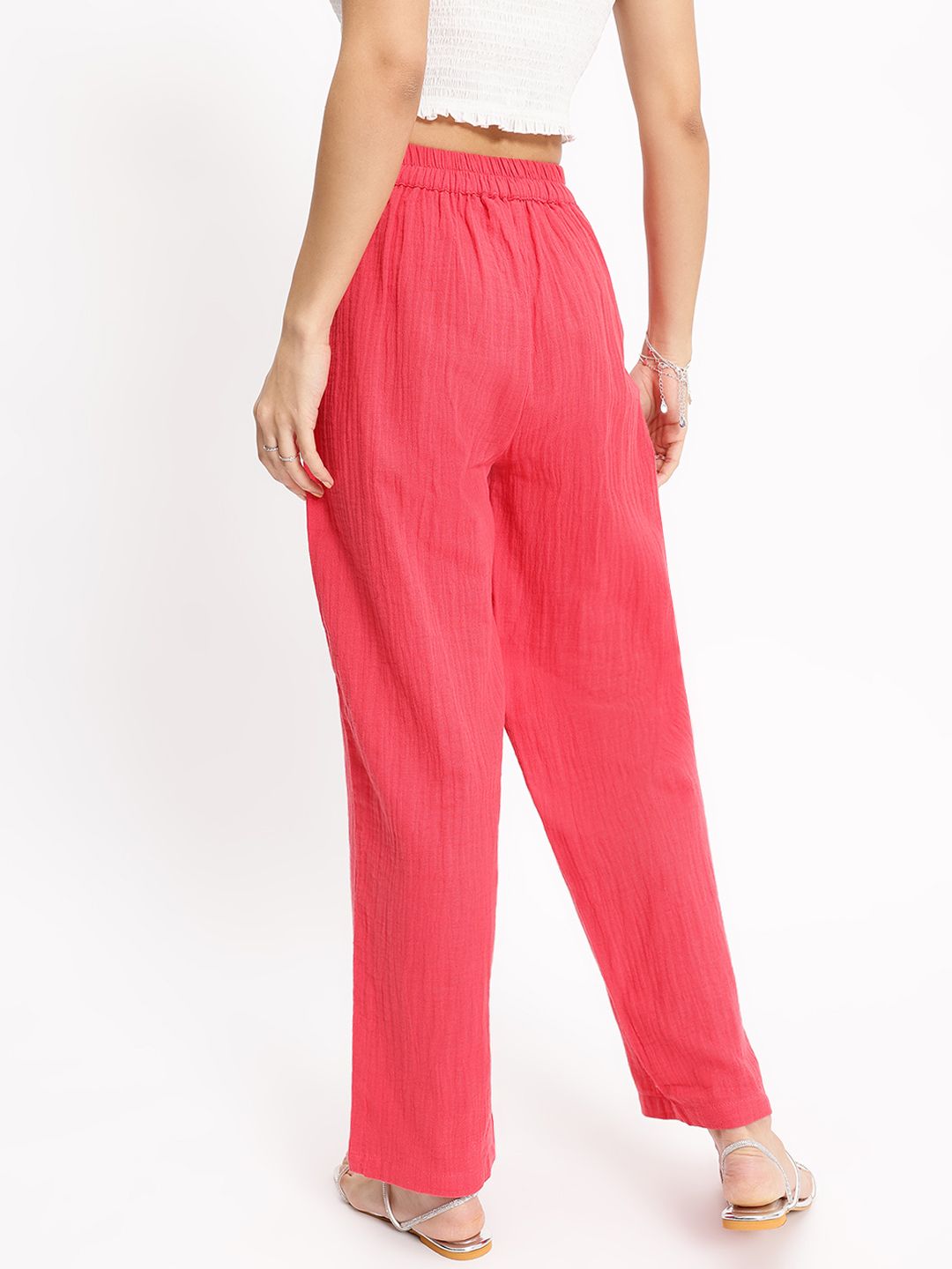 DressBerry Women Coral Crush Comfycute Trousers