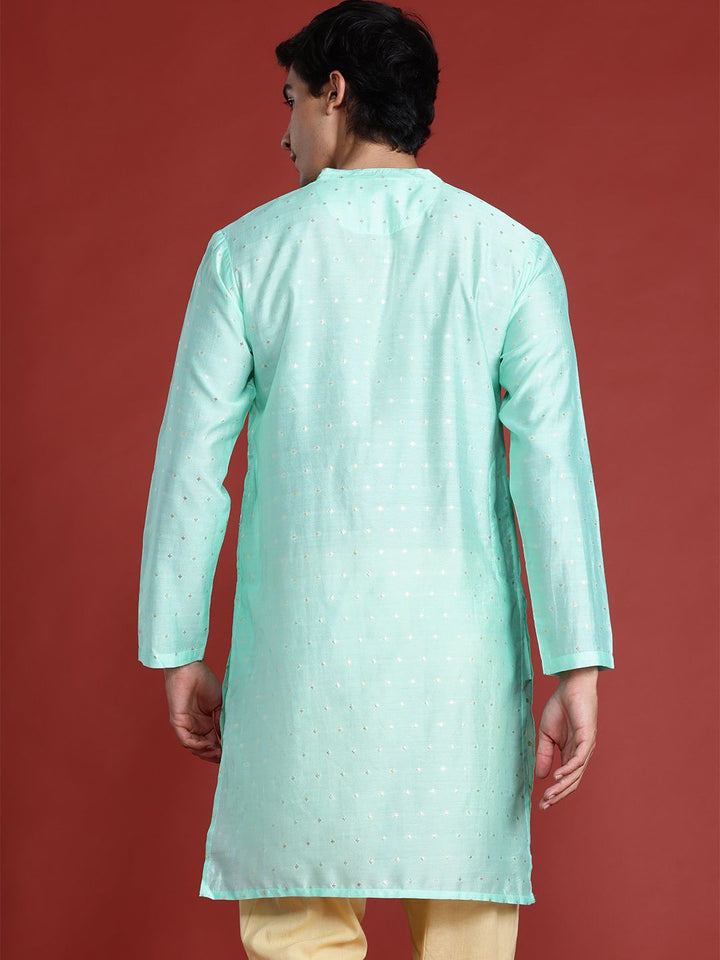 Anouk Tyohaar Collection Woven Design Mirror Work Kurta