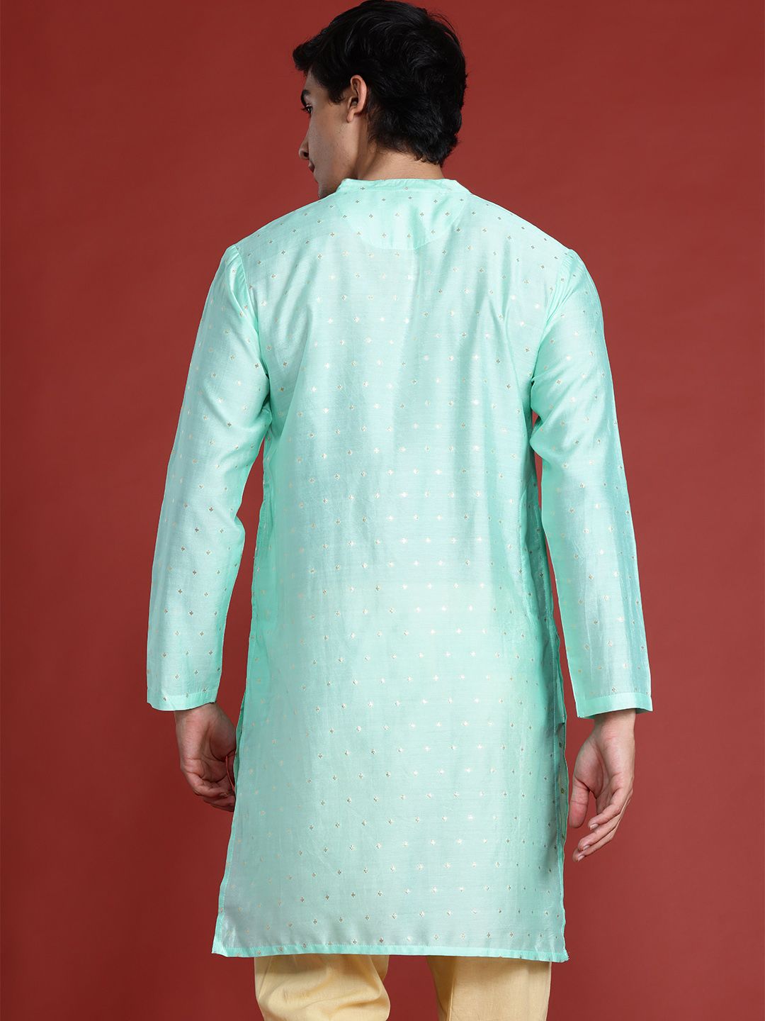 Anouk Tyohaar Collection Woven Design Mirror Work Kurta