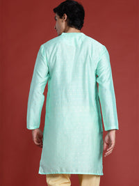 Anouk Tyohaar Collection Woven Design Mirror Work Kurta