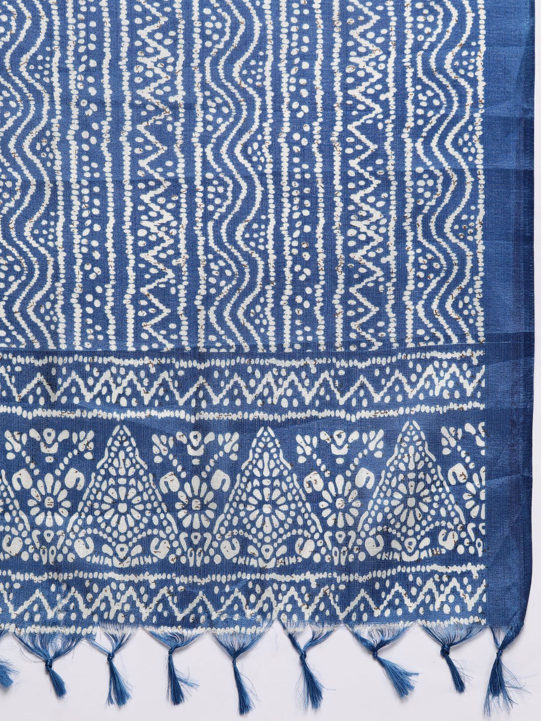 Varanga Blue Sleeveless Halter Neck Straight Kurta with Trouser & Bandhani Printed Dupatta