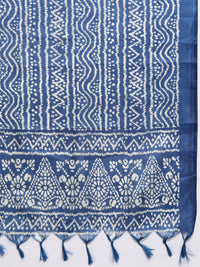 Varanga Blue Sleeveless Halter Neck Straight Kurta with Trouser & Bandhani Printed Dupatta