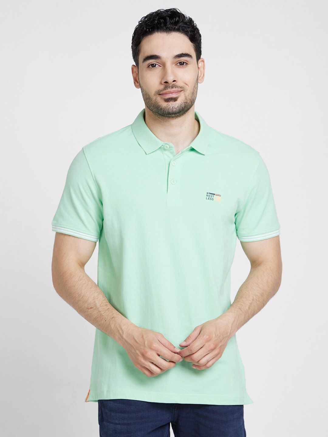 SPYKAR Polo Collar Cotton Slim Fit T-shirt
