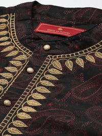 House of Pataudi Paisley Printed Regular Jashn Kurta with Churidar
