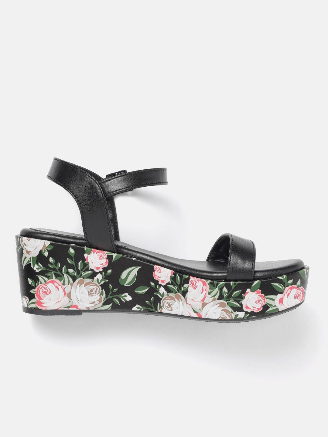 DressBerry Wedge Heels with Printed Detail