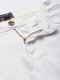 The Indian Garage Co Men White Slim Fit Regular Shorts
