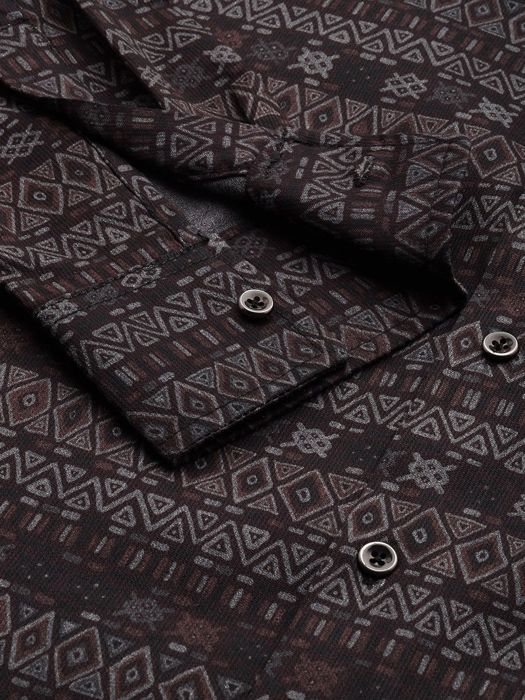 The Indian Garage Co Men Slim Fit Geometric Print Shirt