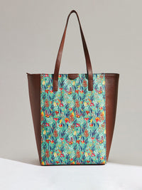 TEAL BY CHUMBAK Printed Oversized Shopper Tote Bag