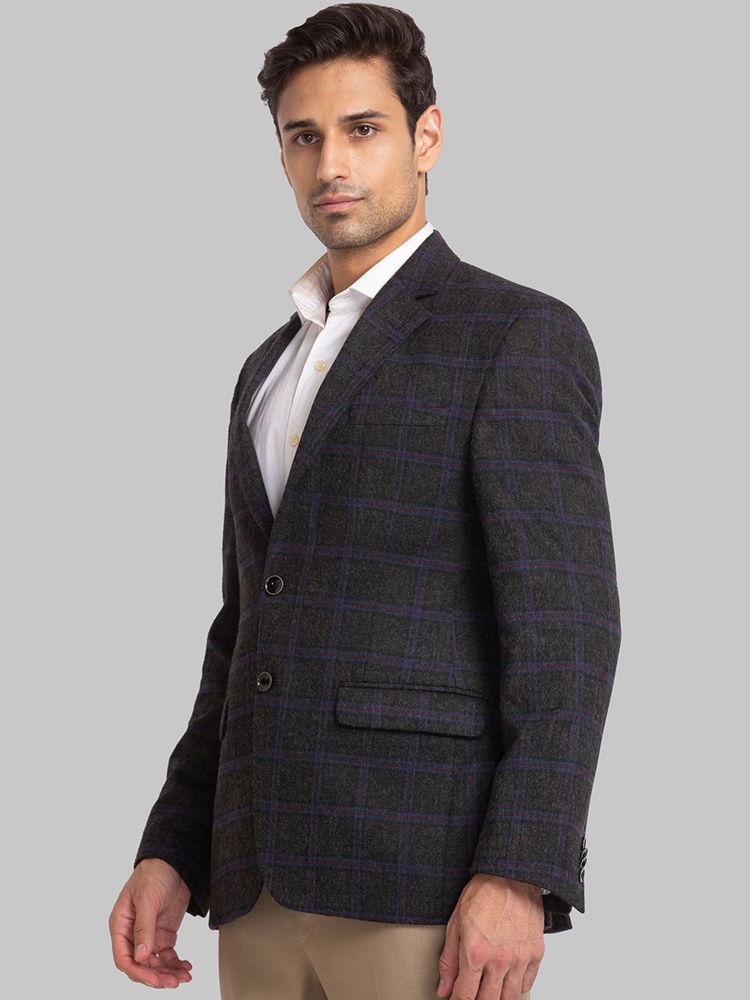 Park Avenue Men Checked Single-Breasted Formal Blazer