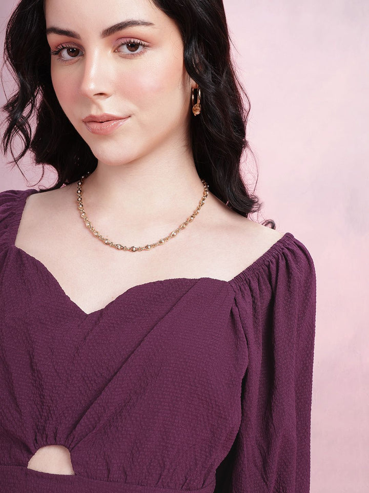 DressBerry Seersucker Cut-Out Sheath Dress