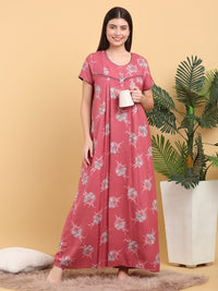 Sweet Dreams Round Neck Printed Maxi Nightdress
