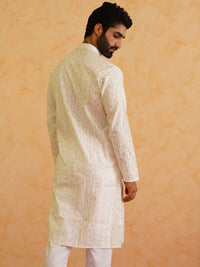 SOJANYA LUXE Mandarin Collar Embroidered Regular Thread Work Kurta with Pyjamas