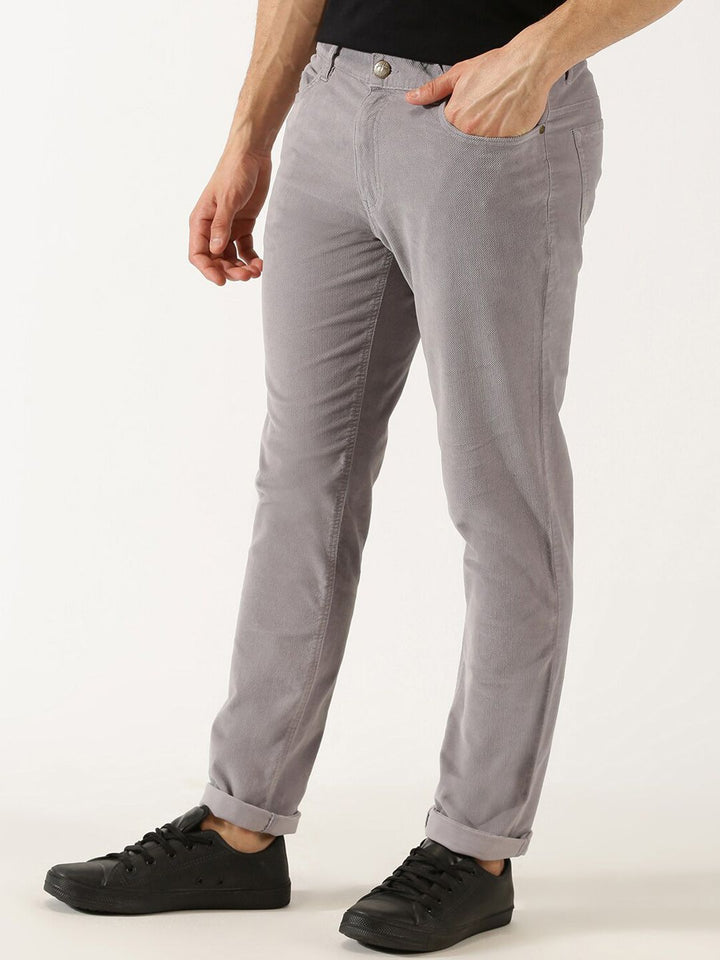 Thomas Scott Men Regular Fit Corduroy Chinos Trousers