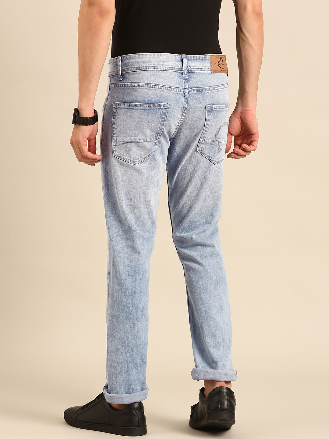 Being Human Men Slim Fit Low Distress Heavy Fade Stretchable Jeans
